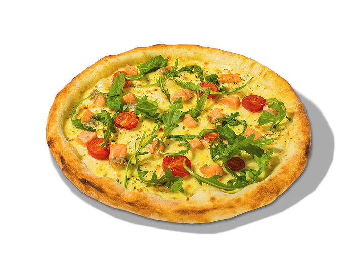 Пицца с лососем и сливочным соусом (25см)
