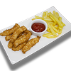 Фото к позиции меню Куриные палочки с картофелем фри