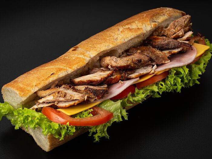 Багет-сэндвич со свининой