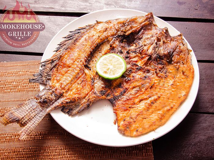Charcoal grilled fish
