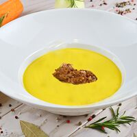 Крем-суп из чечевицы с телятиной