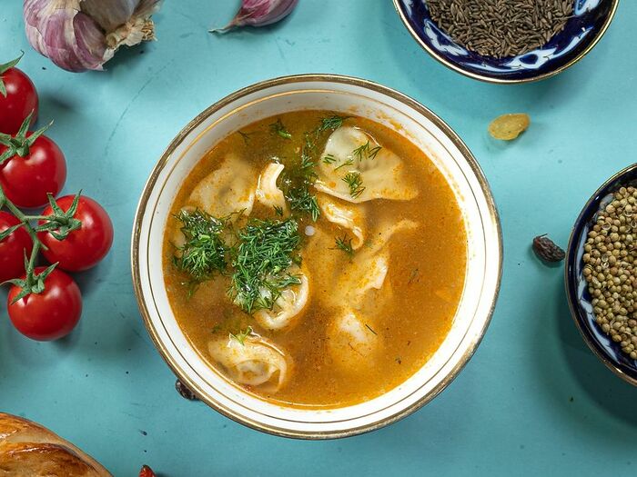 Чучвара - суп с пельменями