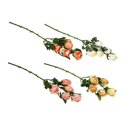 Ladecor цветок искуственный в виде кустовой розы, 5 веток, 62 см, пластик, 4 цвета