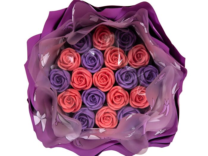 Шоколадные розы (розовый, фиолетовый)