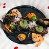 Фото к позиции меню Черное ризотто с морепродуктами (Black risotto with seafood)