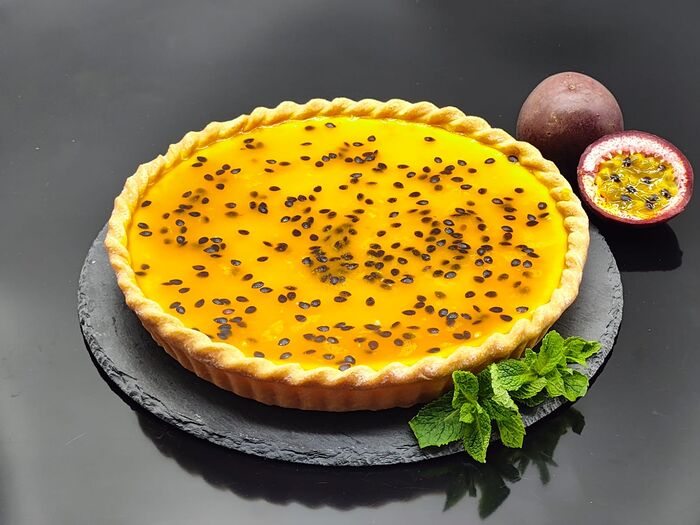 Пирог чизкейк манго-маракуйя
