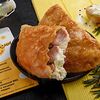 Фото к позиции меню Чебурек с красной рыбой и сливочным сыром