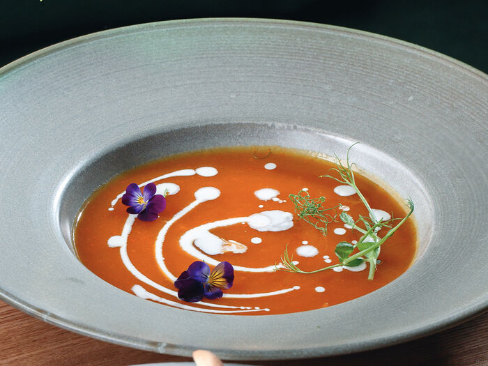 Тыквенный крем суп с креветками