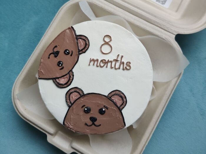Бенто-торт на 8 месяцев с мишками