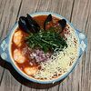 Фото к позиции меню Холодный томатный суп с морепродуктами