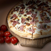Фото к позиции меню Пицца с ветчиной и грибами 500гр