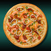 Фото к позиции меню Пицца с морепродуктами и сливочным соусом