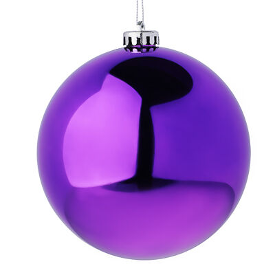 Сноу бум шар глянцевый, 14см, пластик, фиолетовый