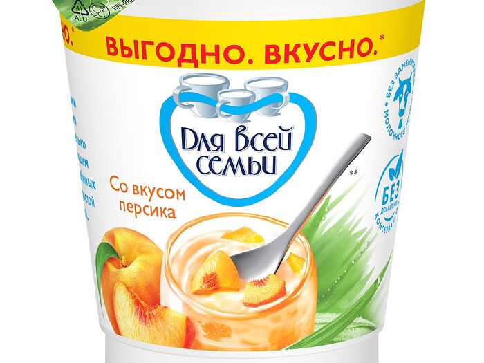 Йогуртовый продукт Для всей семьи персик 1% 290г