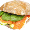 Фото к позиции меню Сэндвич с слабосоленым лососем