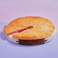 Осетинский пирог 24 см с творогом и малиной