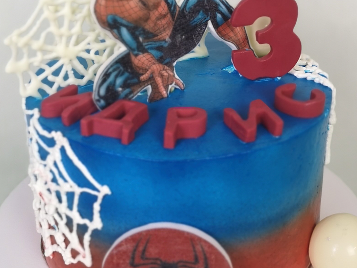 Торт Спайдермен красно-синий