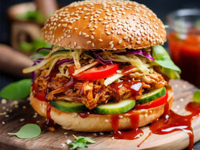 Dazzling Shredded Chicken Burger