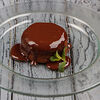 Фото к позиции меню Шоколадный Фондан с вишней и белым шоколадом