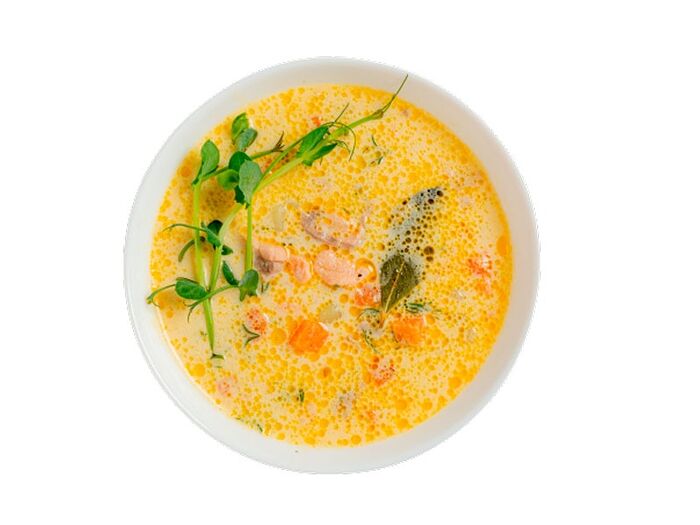 Норвежский суп с лососем L