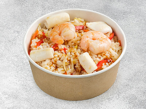 Рис в коробочке с морепродуктами