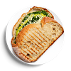 Фото к позиции меню Сэндвич со шпинатом, гуакамоле и моцареллой