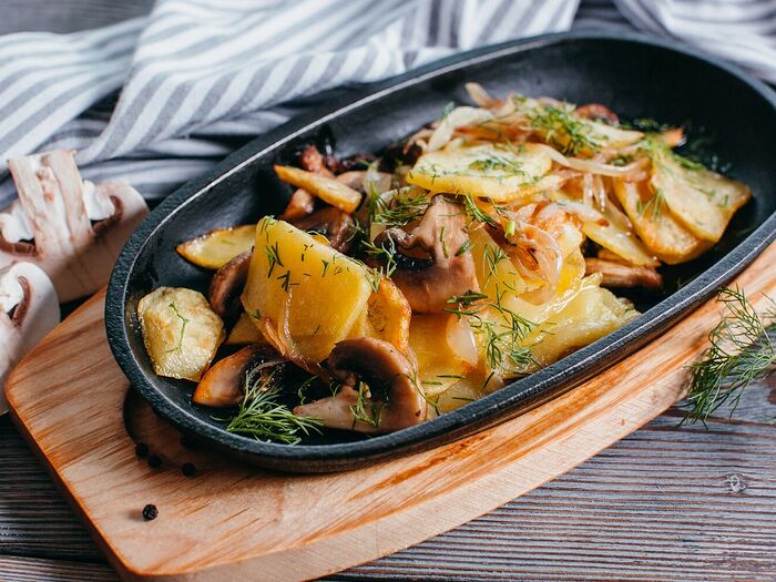 Картофель, жаренный с грибами Золотой ключик