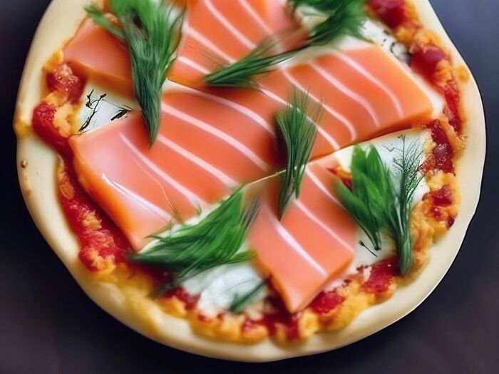 Пицца с лососем