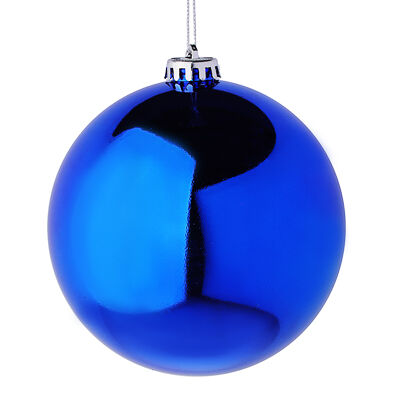 Сноу бум шар глянцевый, 14см, пластик, синий