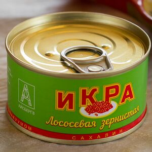 Икра горбуши в железной банке