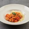 Фото к позиции меню Спагетти с томатами и креветками