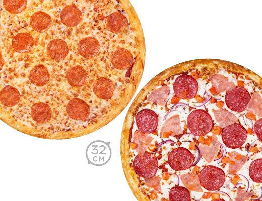 Комбо 2 пиццы 32 см сливочная пепперони, вкусная