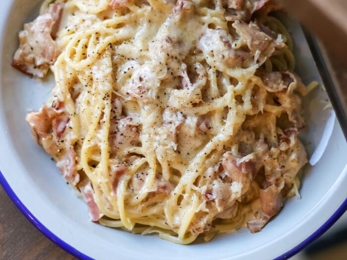 Спагетти с беконом
