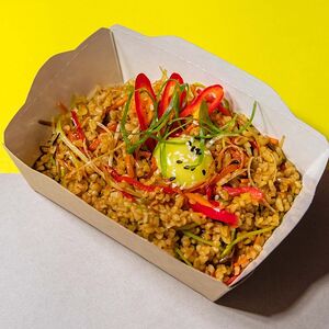 Булгур Wok с овощами и яйцом Veg