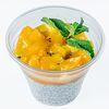 Фото к позиции меню Мусс из семян чиа с тропическими фруктами и соусом манго