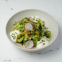 Большой зелёный салат с хрустящим пармезаном