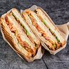 Фото к позиции меню Мега Рубен лосось сандвич