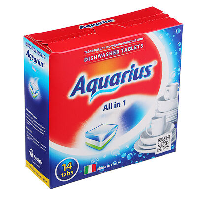 Таблетки для посудомоечных машин aquarius all in 1, к/у, 14 штук