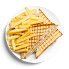 Фото к позиции меню Клаб-сэндвич с курицей и картофелем фри