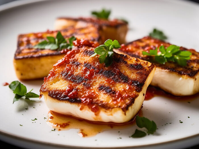 Grilled halloumi cheese