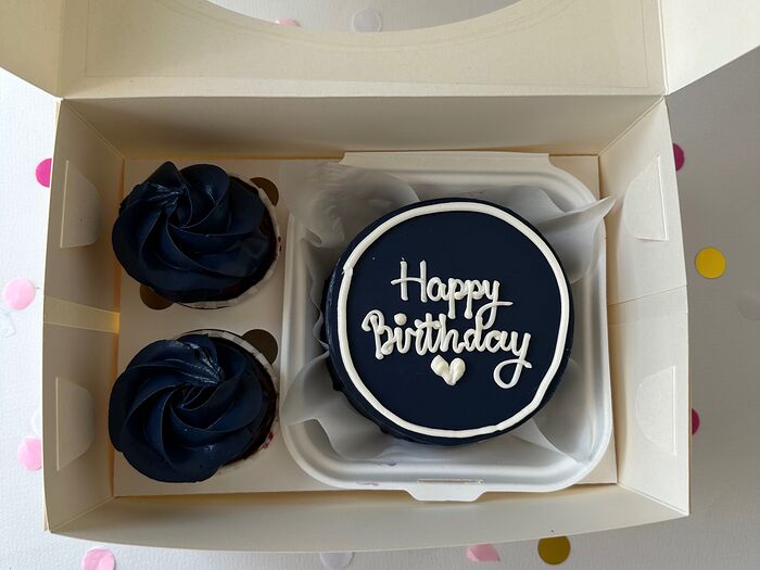 Набор Бенто-торт и капкейки синий №1 Happy Birthday