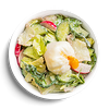 Фото к позиции меню Весенний салат с яйцом пашот