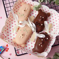 Набор 4 эскимо кейк-попсов Мишки шоколадные и ванильные