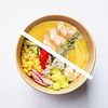 Фото к позиции меню Поке с копченым лососем и тыквенный суп