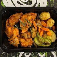 Шашлык из курицы с овощами