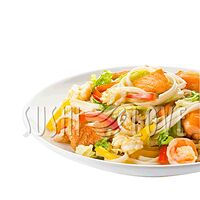 Wok с морепродуктами и соусом