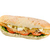 Фото к позиции меню Сэндвич с курой, сыром и соусом песто