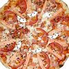 Фото к позиции меню Пицца с сёмгой и креветкой премиум гигантская