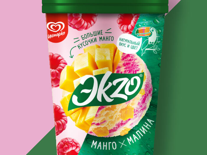 Мороженое Эkzo Манго-малина Ведро