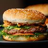 Фото к позиции меню Бургер Mak Burger с говяжьей котлетой